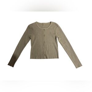 Vintage Women's Tan Button-Up Cardigan